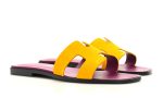 HERMES Suede Goatskin Oran Sandals Jaune Topaze - DUBAI ALL STAR