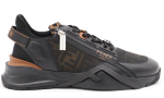 FENDI black leather flow sneakers - DUBAI ALL STAR