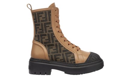 Fendi Wmns FF Motif Domino Biker Boot 'Beige' - DUBAI ALL STAR