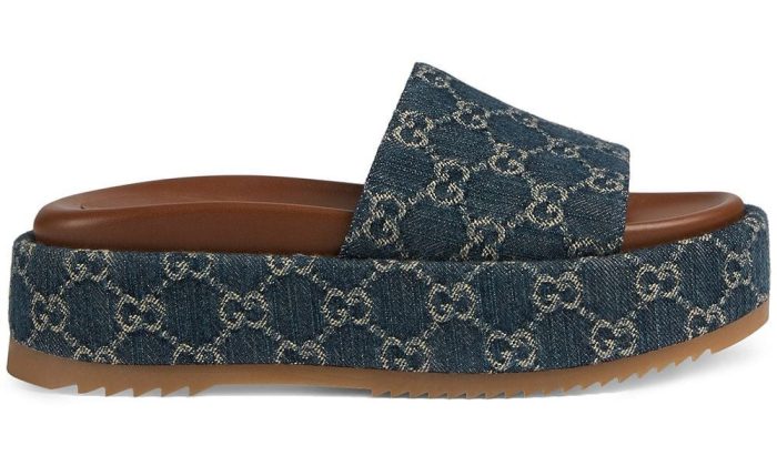 Gucci Angelina 55mm platform sandals "Blue/Brown" - DUBAI ALL STAR