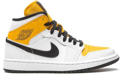 Air Jordan 1 Mid "Perforated - White University Gold" - DUBAI ALL STAR