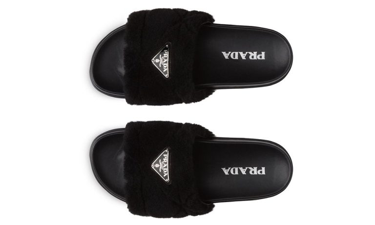 Prada shearling slides - DUBAI ALL STAR