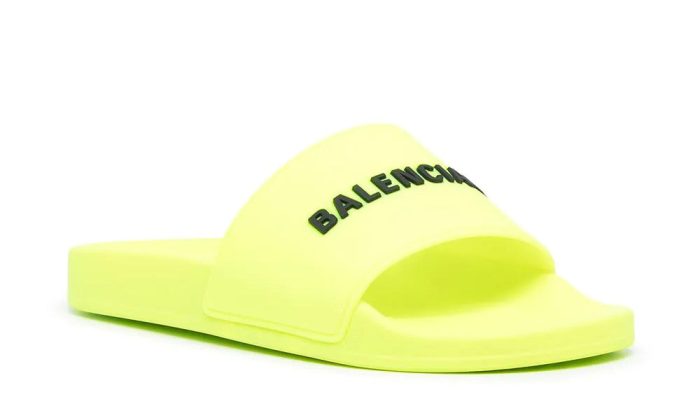 Balenciaga Logo-Print Rubber Slides - DUBAI ALL STAR