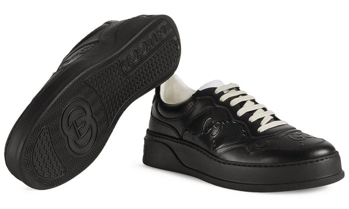 GUCCI Leather GG Embossed Sneakers "Black" - DUBAI ALL STAR