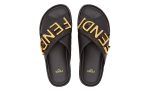 Fendigraphy Black leather slides - DUBAI ALL STAR