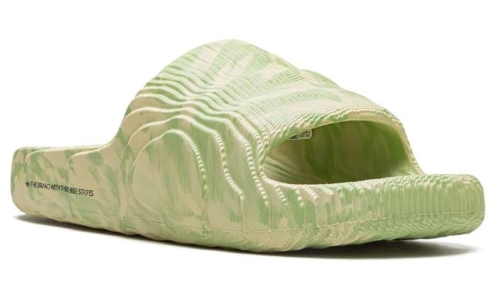 Adidas Adilette 22 Slides "Cream White/Green" - DUBAI ALL STAR