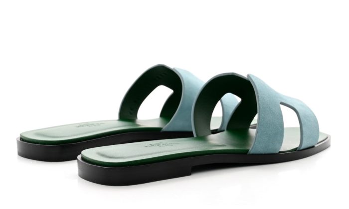 Hermes Oran Sandal Vert D'eau Suede Goatskin - DUBAI ALL STAR