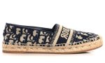 CHRISTIAN DIOR Oblique Embroidered Granville 15mm Espadrilles 38.5 Deep Blue - DUBAI ALL STAR