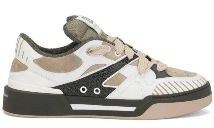 Dolce & Gabbana New Roma panelled 'white/khaki/beige' - DUBAI ALL STAR