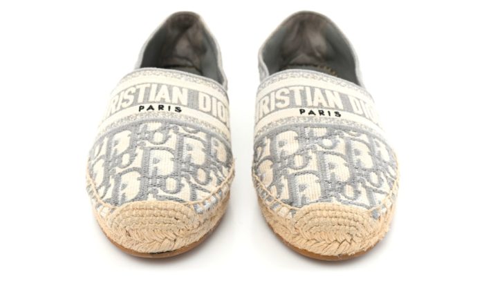 CHRISTIAN DIOR Oblique Embroidered Granville 15mm Espadrilles 37 Grey Stone - DUBAI ALL STAR