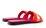 HERMES Suede Goatskin Oran Sandals 40 Orange Synthetique - DUBAI ALL STAR