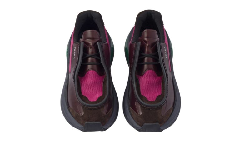 Prada Brown Systeme Leather Trainers - DUBAI ALL STAR