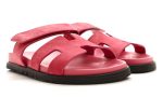 HERMES Suede Goatskin Womens Chypre Sandals 38 Rose Aphrodite - DUBAI ALL STAR