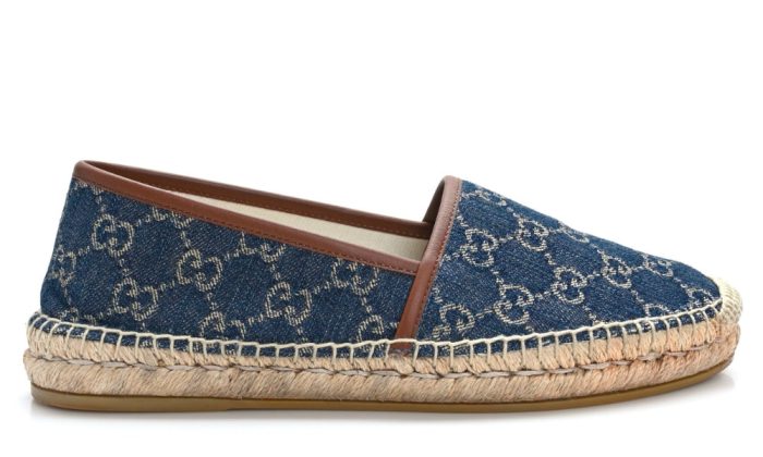 GUCCI Denim GG Monogram Espadrilles 40 Blue Tea Cuir - DUBAI ALL STAR