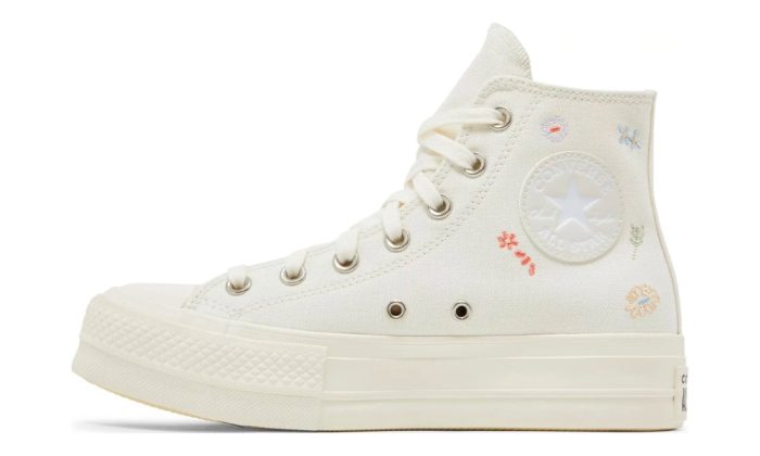 Converse Chuck Taylor All Star Lift Platform 'Embroidered Floral - Egret' - DUBAI ALL STAR