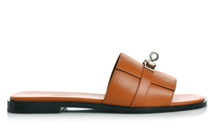 HERMES Calfskin Giulia Sandals Naturel 'Brown' - DUBAI ALL STAR