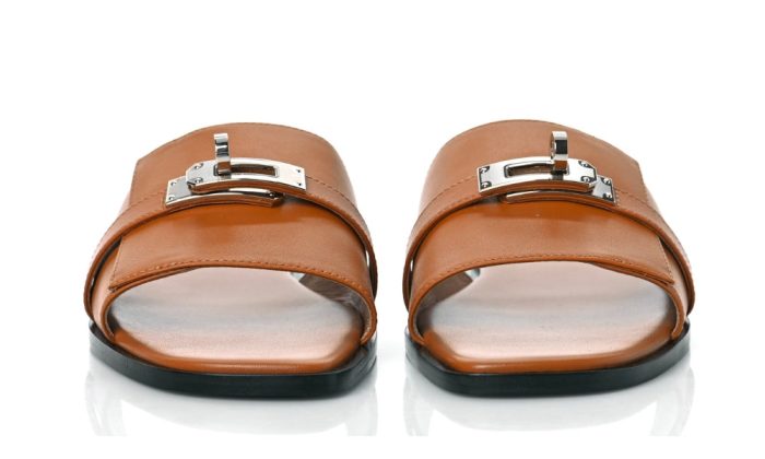 HERMES Calfskin Giulia Sandals Naturel 'Brown' - DUBAI ALL STAR