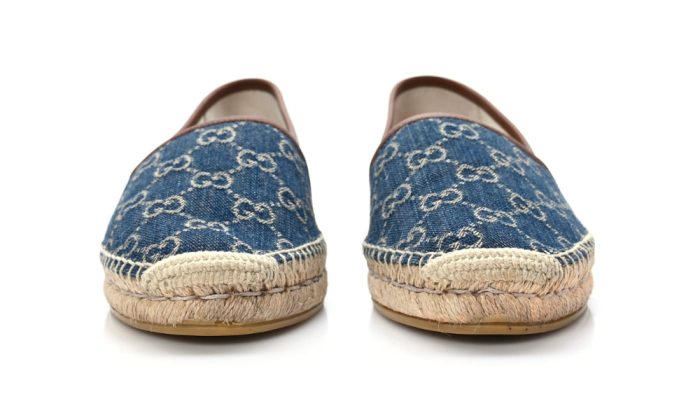 GUCCI Denim GG Monogram Espadrilles 40 Blue Tea Cuir - DUBAI ALL STAR