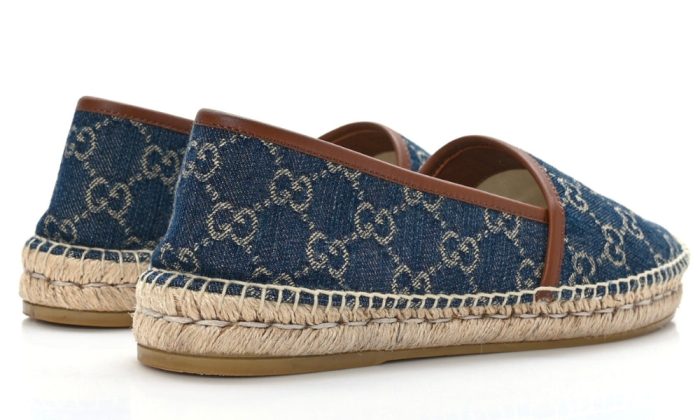 GUCCI Denim GG Monogram Espadrilles 40 Blue Tea Cuir - DUBAI ALL STAR