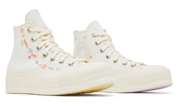 Converse Chuck Taylor All Star Lift Platform 'Embroidered Floral - Egret' - DUBAI ALL STAR