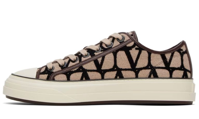 Valentino Garavani Beige & Black Totaloop Sneaker - DUBAI ALL STAR