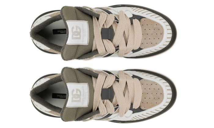 Dolce & Gabbana New Roma panelled 'white/khaki/beige' - DUBAI ALL STAR