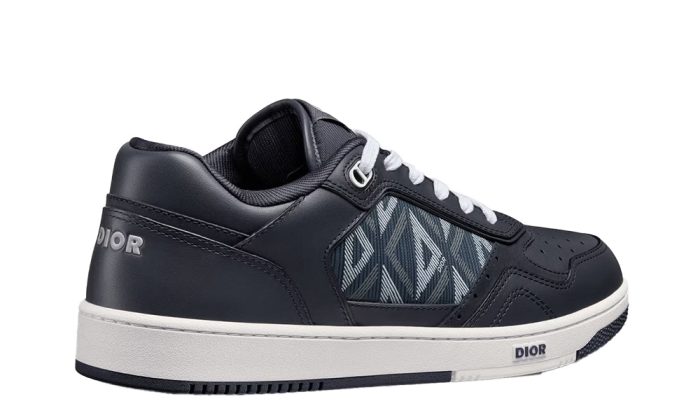 B27 LOW-TOP SNEAKER Navy Blue Smooth Calfskin and CD Diamond Canvas - DUBAI ALL STAR