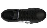 DOLCE & GABBANA Logo Print Leather Lace-up Trainers In Black - DUBAI ALL STAR