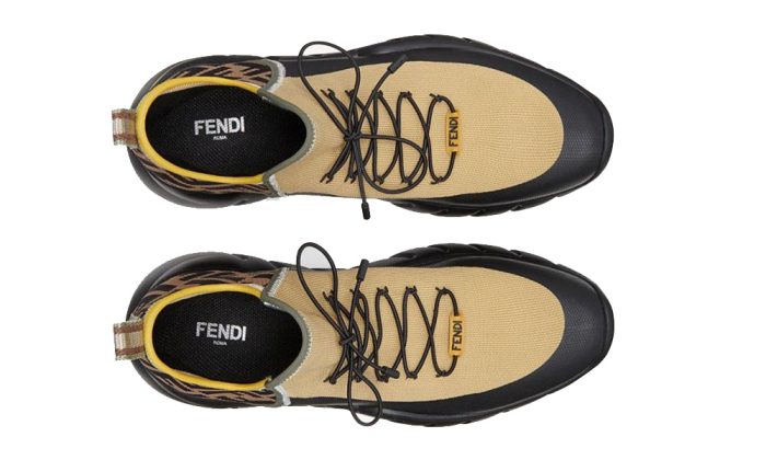 Fendi Ff Motif Mesh Slip-on Sneakers In Beige - DUBAI ALL STAR