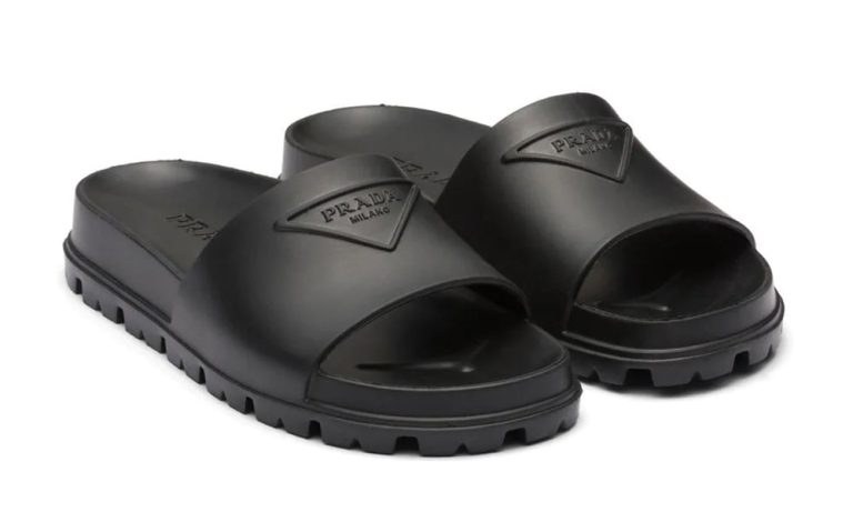 Prada Logo-Embossed Slides - DUBAI ALL STAR