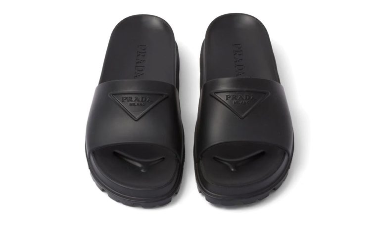 Prada Logo-Embossed Slides - DUBAI ALL STAR