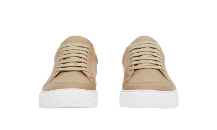 Burberry House Check Cotton and Leather Sneakers - DUBAI ALL STAR