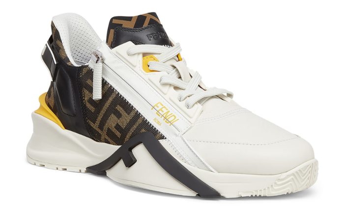 Fendi Flow White Leather Low-Tops - DUBAI ALL STAR