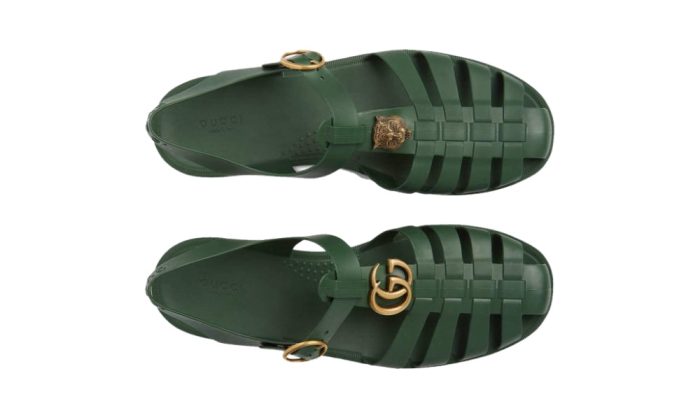 Gucci Rubber Buckle Strap Sandals - Green - DUBAI ALL STAR