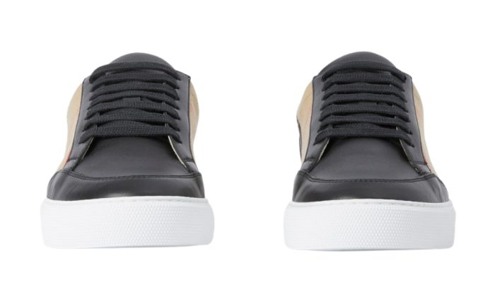 Burberry House Check Cotton and Leather Sneakers 'Black' - DUBAI ALL STAR