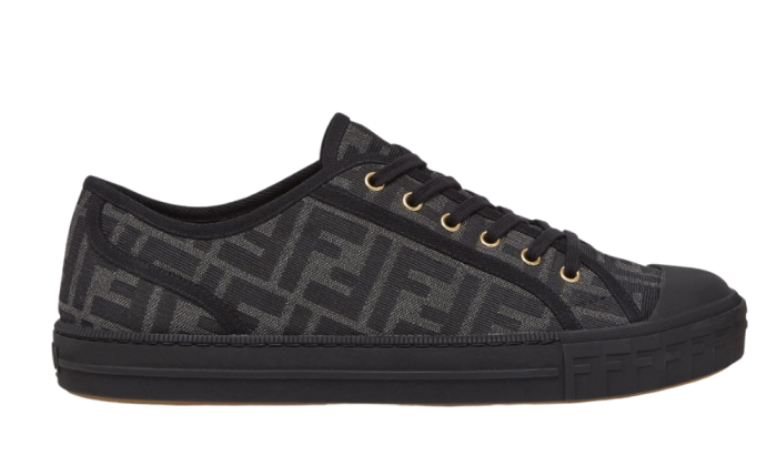 Fendi Domino Black Fabric Low-Tops - DUBAI ALL STAR