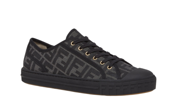 Fendi Domino Black Fabric Low-Tops - DUBAI ALL STAR