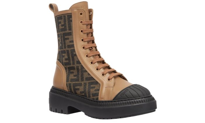 Fendi Wmns FF Motif Domino Biker Boot 'Beige' - DUBAI ALL STAR