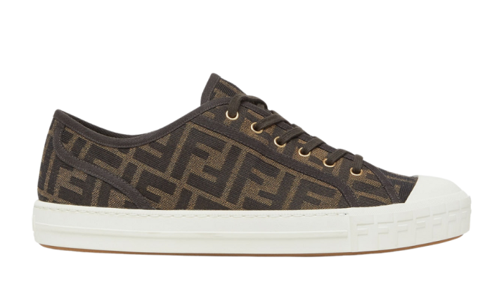 Fendi Domino Brown Fabric low-Tops - DUBAI ALL STAR