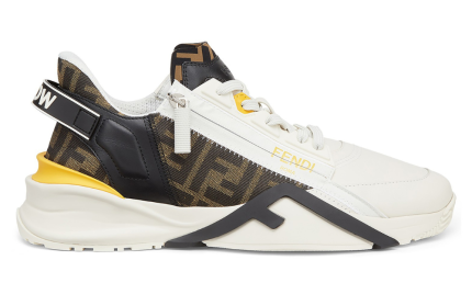 Fendi Flow White Leather Low-Tops - DUBAI ALL STAR