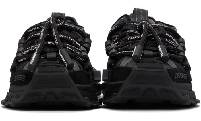 DOLCE & GABBANA Black Mixed-Materials Space Sneakers - DUBAI ALL STAR