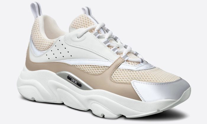 Dior B22 Cream Technical Mesh with Beige and White Smooth Calfskin - DUBAI ALL STAR