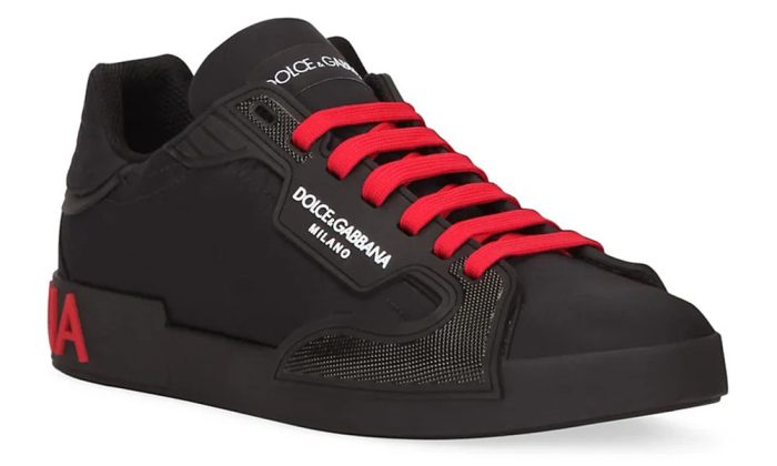 Dolce & Gabbana Nylon & Rubber Portofino Sneakers - Black - DUBAI ALL STAR