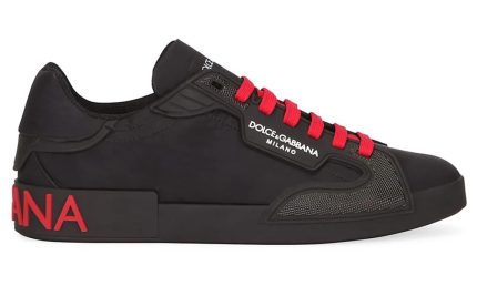 Dolce & Gabbana Nylon & Rubber Portofino Sneakers - Black - DUBAI ALL STAR