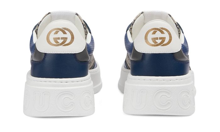 GUCCI GG Canvas leather-trimmed sneakers "Blue" - DUBAI ALL STAR