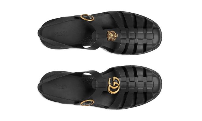 Gucci Rubber Buckle Strap Sandals - Black - DUBAI ALL STAR