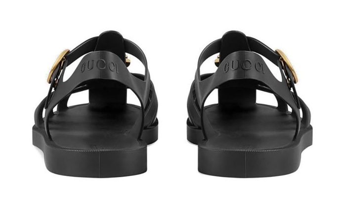 Gucci Rubber Buckle Strap Sandals - Black - DUBAI ALL STAR