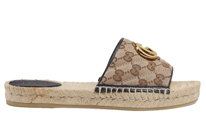 Gucci Women's Brown GG Matelassé Canvas Espadrille Sandal - DUBAI ALL STAR