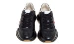 Gucci Black Leather Web Rhyton Low Top Sneakers - DUBAI ALL STAR