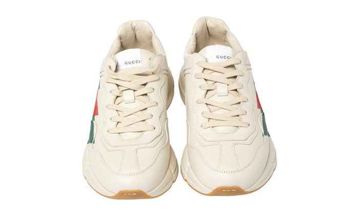 Gucci White Rhyton Web Chunky Sneakers - DUBAI ALL STAR